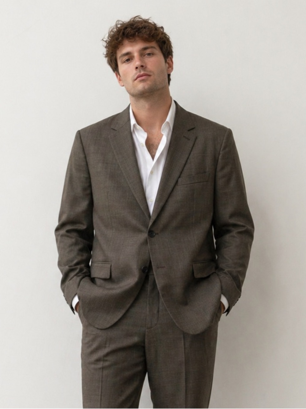 Ralph Lauren Men's Blazer Wool Blend Olive Green Two-Button Sport Coat Sz 46R